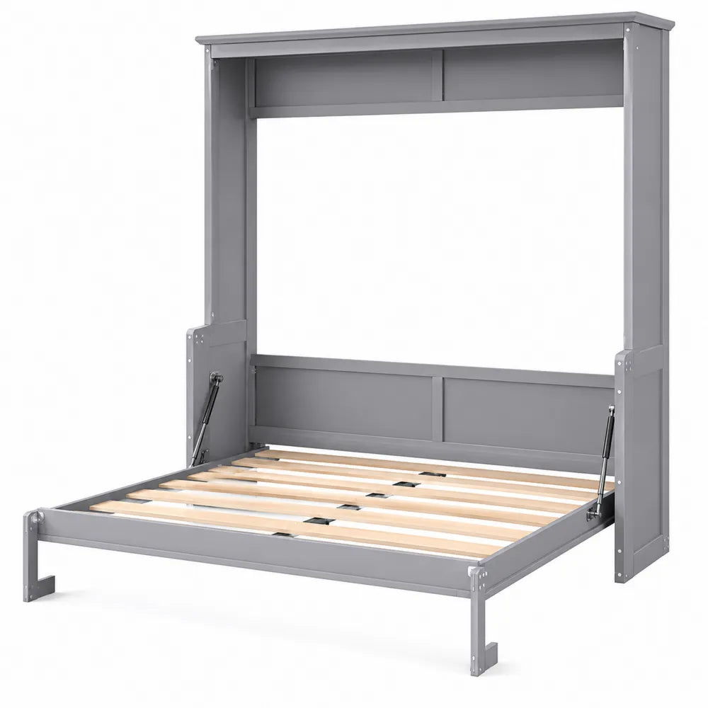 Lit escamotable vertical en bois Gris