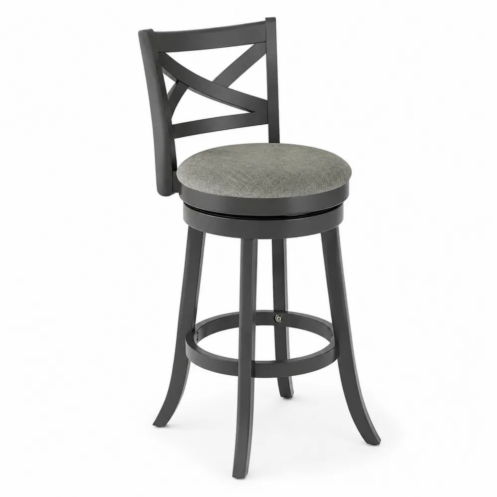 Tabouret de bar pivotant en m¨¦tal et tissu