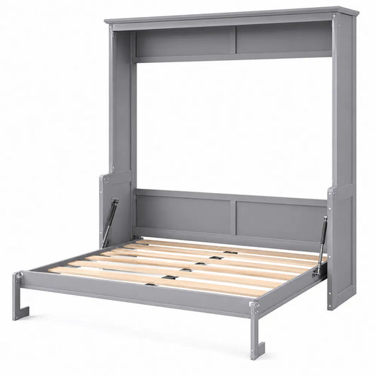 Lit escamotable vertical en bois Gris