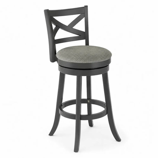 Tabouret de bar pivotant en m¨¦tal et tissu