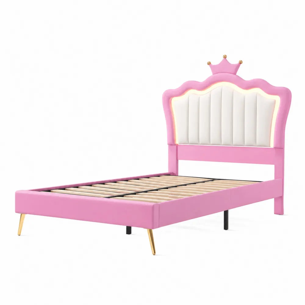 Lit Enfant Couronne LED Similicuir