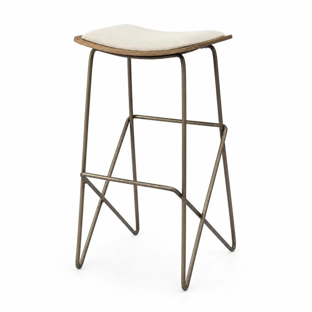 Tabouret de Bar en Tissu et M¨¦tal