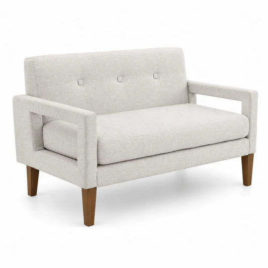 Canap¨¦ 2 Places en Tissu Beige avec Pieds en
