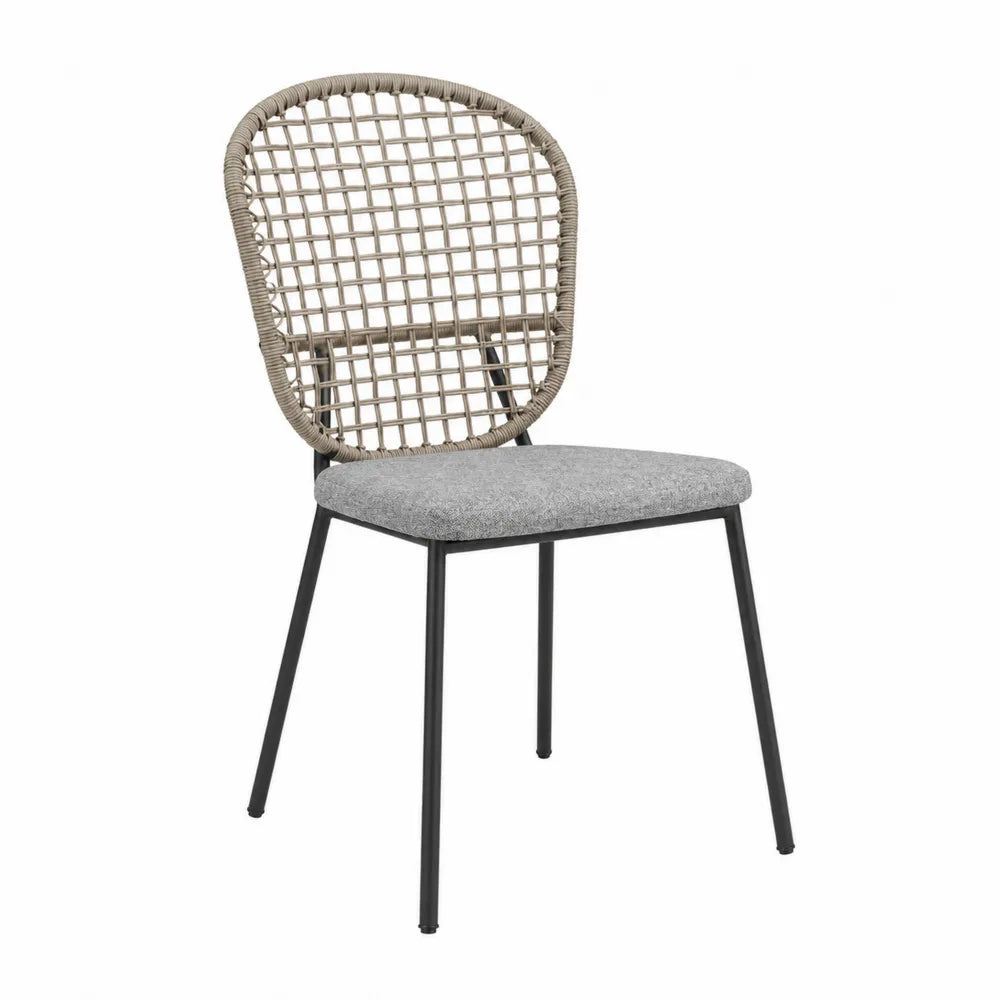 Chaise en osier et m¨¦tal avec si¨¨ge en