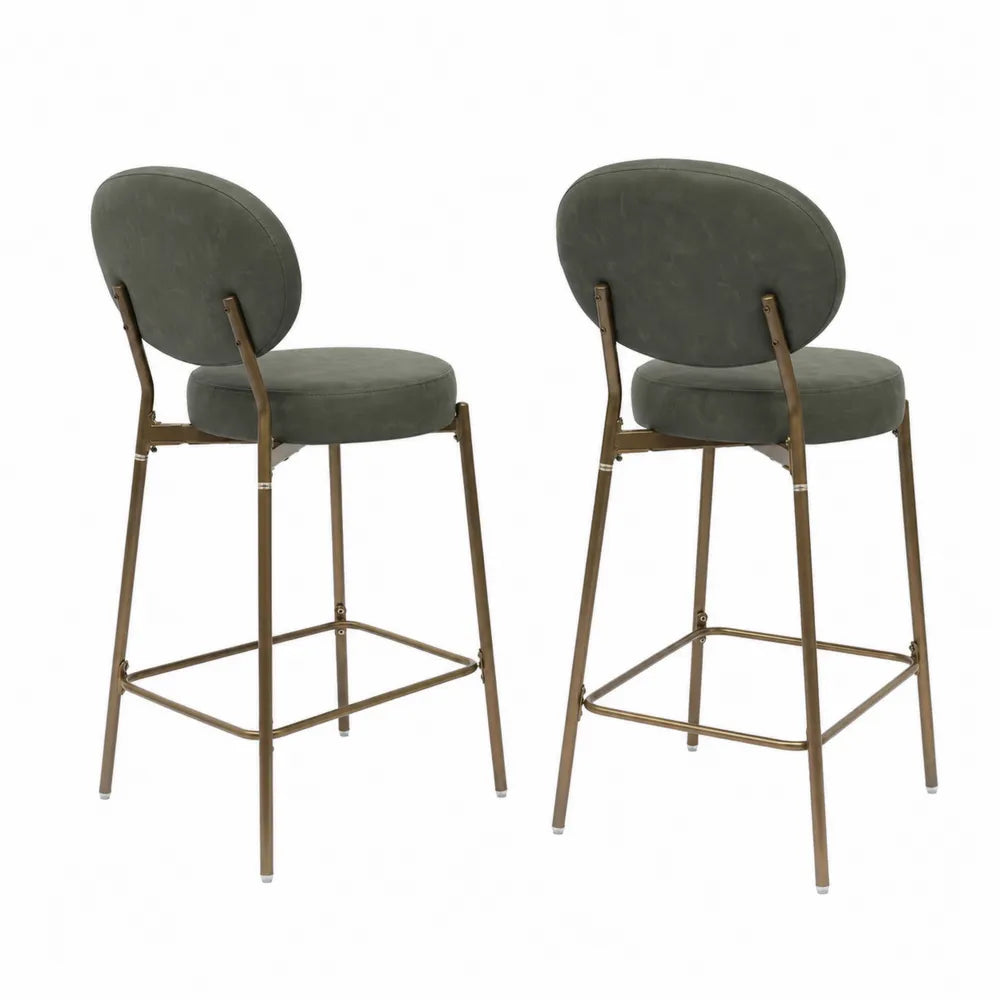 Lot de 2 tabourets de bar en velours et