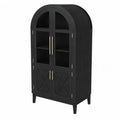 Armoire en bois noir avec portes vitr¨¦es