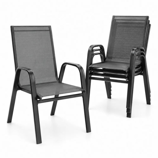 Chaises empilables en m¨¦tal et toile