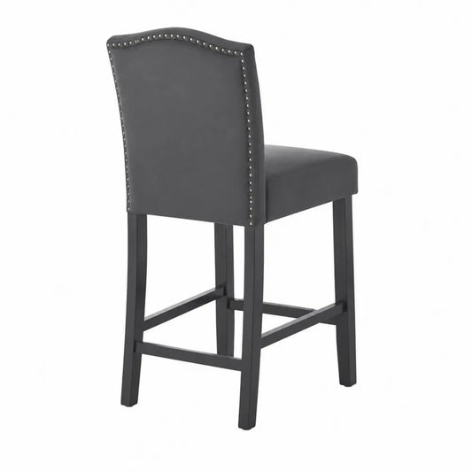 Tabouret de bar en cuir synth¨¦tique avec structure en bois